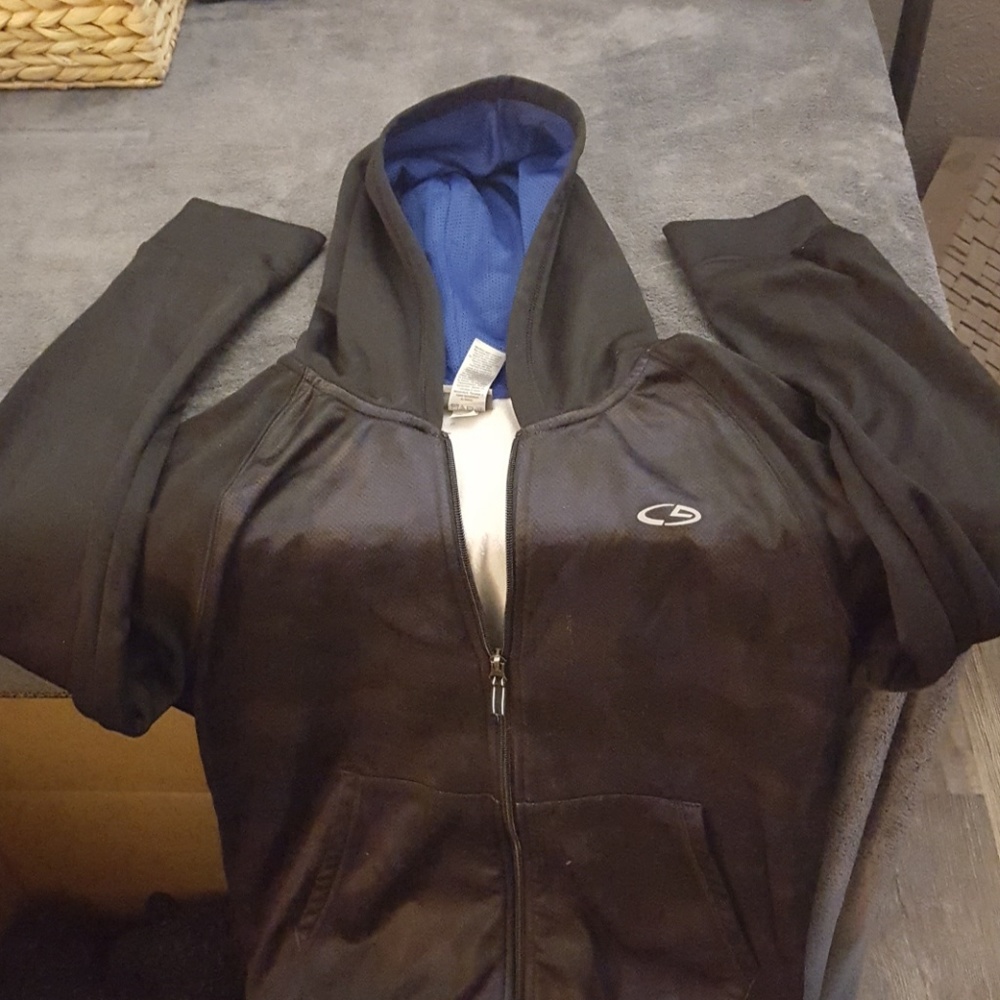 Champion kids black full-zip jacket, size XL 16/18